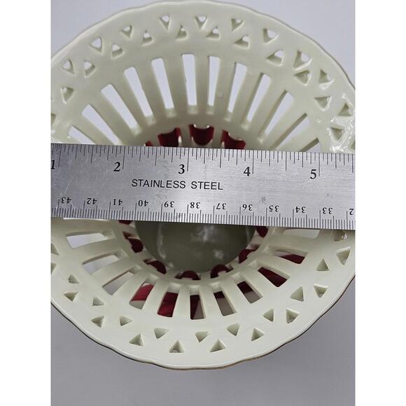 ​Formalities Baum Bros Pierced Lattice Rose Bouquet Vase 7.75 In Cottage Nursery - Picture 7 of 9